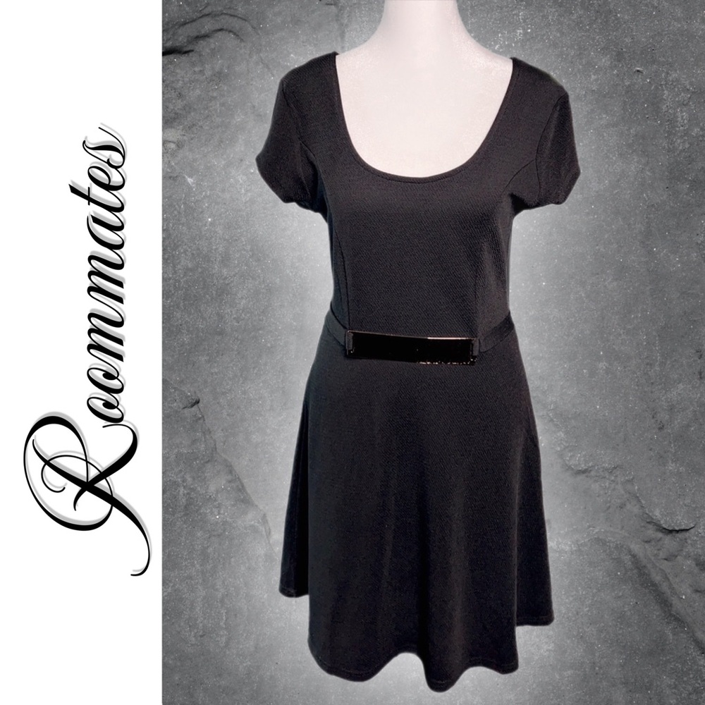 ✿ Roommates Little Black Dress W/Gold Bar Embellishment SZ M